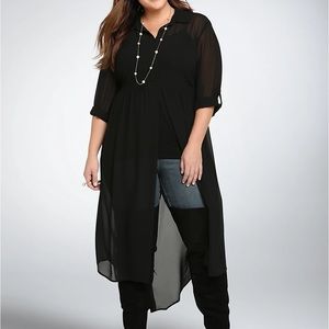 Torrid Chiffon Button Down Maxi Tunic